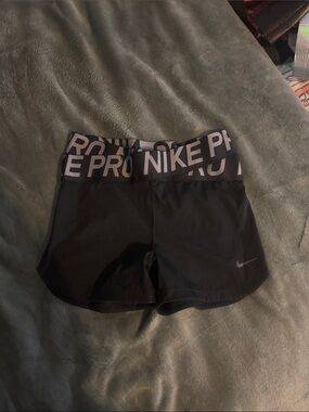Nike Women's Black Athletic Shorts with Branded Waistband